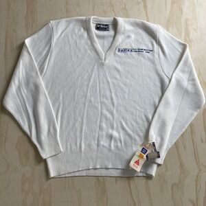 Vintage 1990 McBriar Mens Medium White V Neck Bailey San Diego USA Sweater